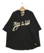 KAPITALキャピタル）の古着「16/-Densed Jersey Baseball Shirt 度詰め天竺ベースボールシャツ」｜ブラック