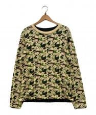 BAPE BY A BATHING APE (ベイプバイアベイシングエイプ) MILO 総柄スウェット グリーン サイズ:M