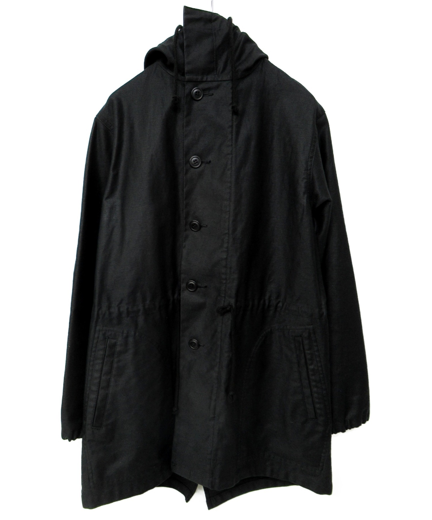 【中古・古着通販】BLACK COMME des GARCONS (ブラックコムデギャルソン) フーデッドコート ブラック サイズ:S