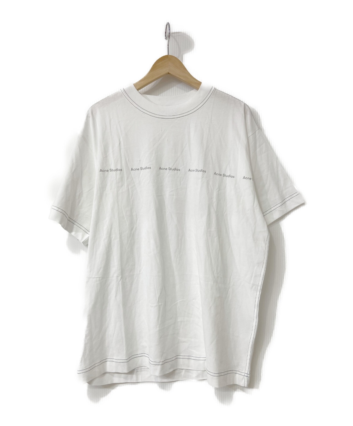 ACNE STUDIOS (アクネステュディオズ) ロゴプリントTシャツ ホワイト サイズ:L FN-MN-TSHI000196