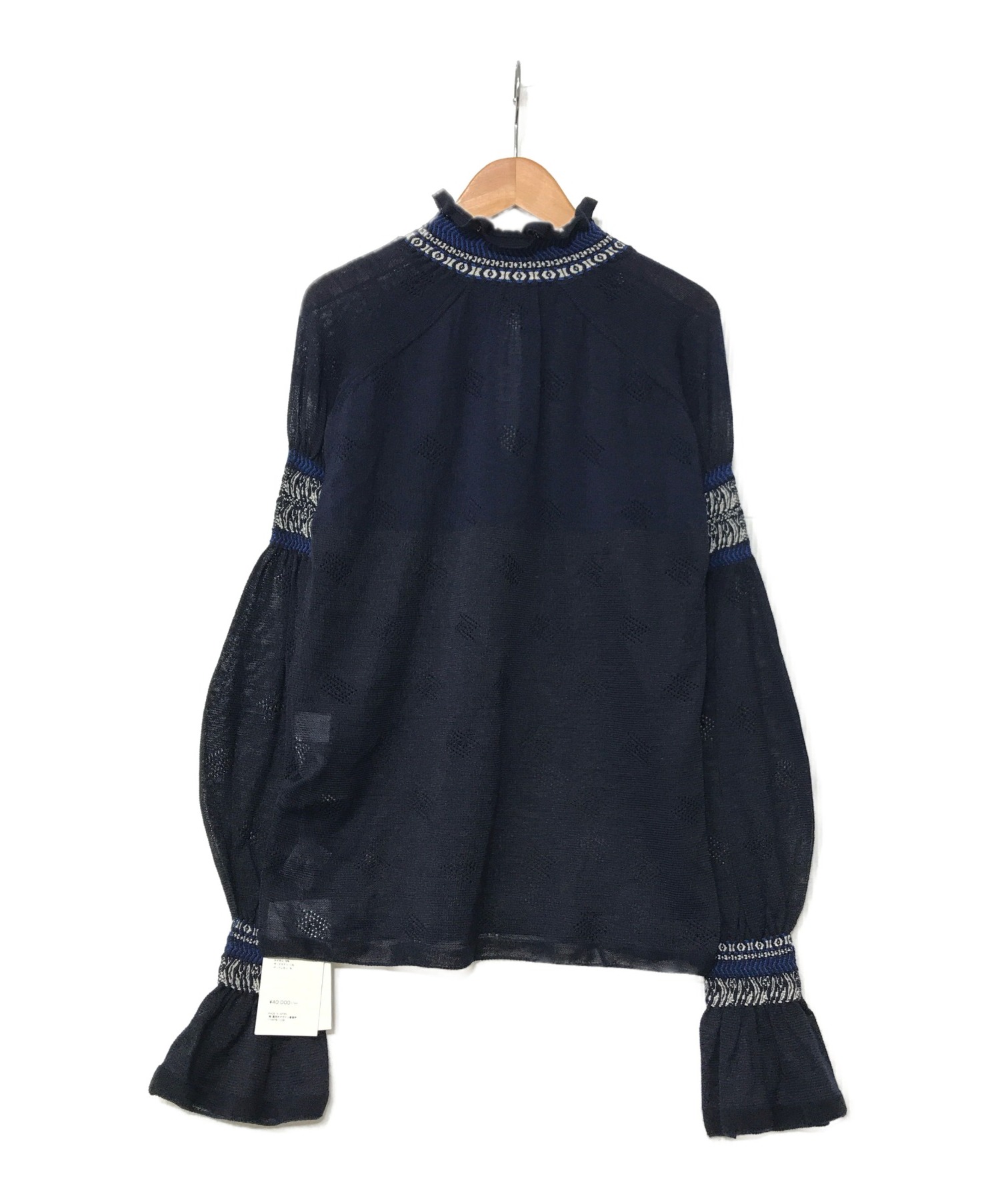 中古 古着通販 Mame Kurogouchi マメ クロゴウチ 18a W Shirring Knit Pull Over ネイビー サイズ 1 ブランド 古着通販 トレファク公式 Trefac Fashion