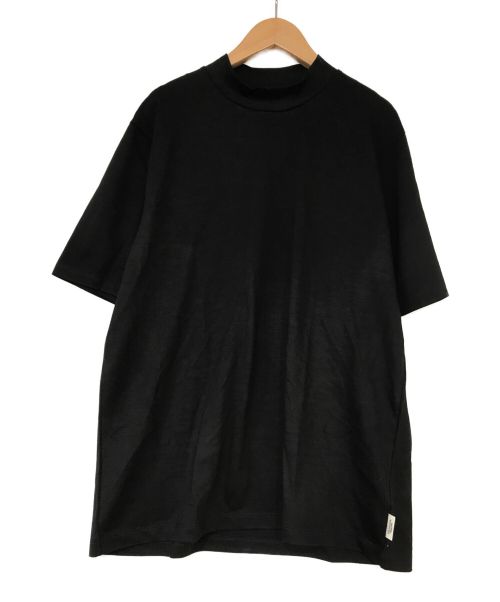 EDIFICE（エディフィス）EDIFICE (エディフィス) モックネック ウールTシャツ ブラック サイズ:Lの古着・服飾アイテム