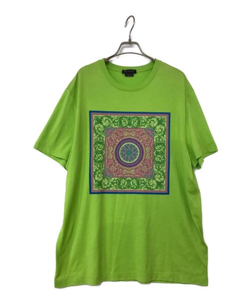 VERSACE（ヴェルサーチェ）VERSACE (ヴェルサーチ) プリントTシャツ グリーン サイズ:Lの古着・服飾アイテム