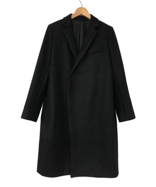 THE RERACS（ザ リラクス）THE RERACS (ザ リラクス) ウールメルトンパイピングチェスターコート ブラック サイズ:38の古着・服飾アイテム