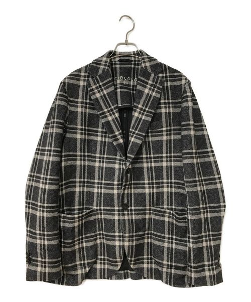 CIRCOLO 1901（チルコロ1901）Circolo 1901 (チルコロ1901) チェックジャケット　2Bジャケット グレー サイズ:50の古着・服飾アイテム