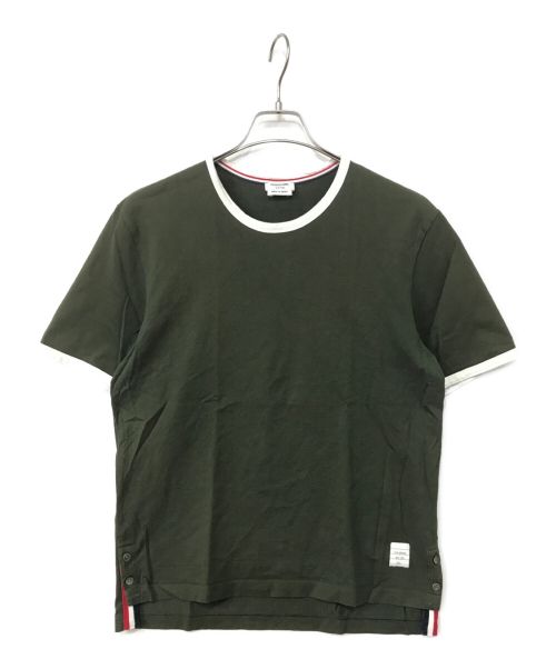 Thom Browne（トムブラウン）Thom Browne (トムブラウン) ジャージーリンガーTシャツ オリーブ サイズ:1の古着・服飾アイテム
