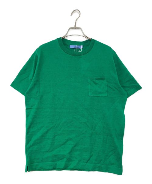 Blu Bre（ブルブレ）Blu Bre (ブルブレ) リネンコットン クルーネック ニット Tシャツ グリーン サイズ:M 未使用品の古着・服飾アイテム