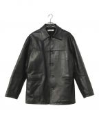 COOTIE PRODUCTIONSクーティープロダクツ）の古着「Leather Car Coat」｜ブラック