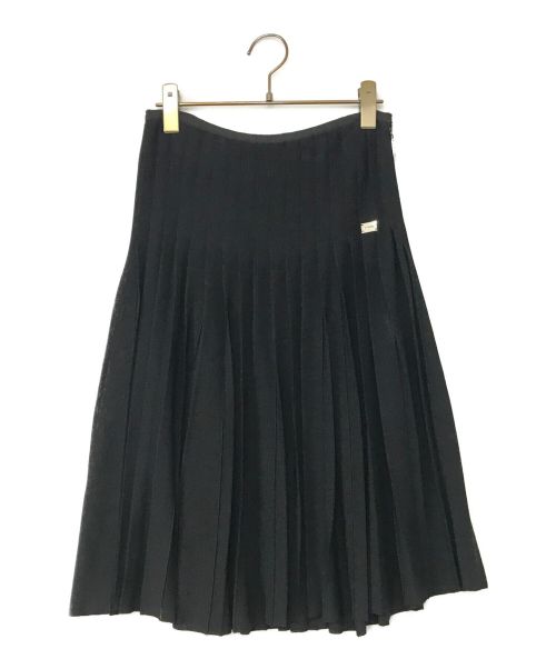 CHANEL（シャネル）CHANEL (シャネル) メタルプレートプリーツスカート ブラック サイズ:38の古着・服飾アイテム