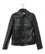 63leathers63レザー）の古着「3rd Type Leather Jacket」｜ブラック