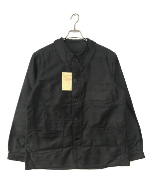 LE CHAMONIX（ル シャモニー）Le chamonix (ル シャモニー) モールスキン ユーロワークジャケット ブラック サイズ:48の古着・服飾アイテム