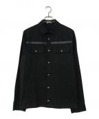BOTTEGA VENETAボッテガベネタ）の古着「イントレチャートコットンシャツ」｜ブラック