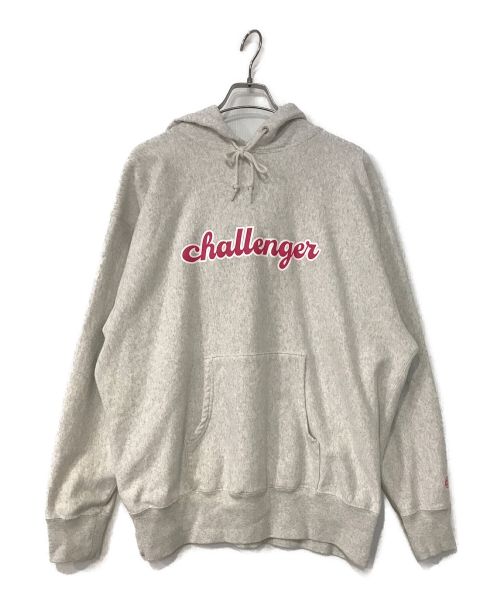 CHALLENGER（チャレンジャー）CHALLENGER (チャレンジャー) 90'S LOGO HOODIE ライトグレー サイズ:XLの古着・服飾アイテム