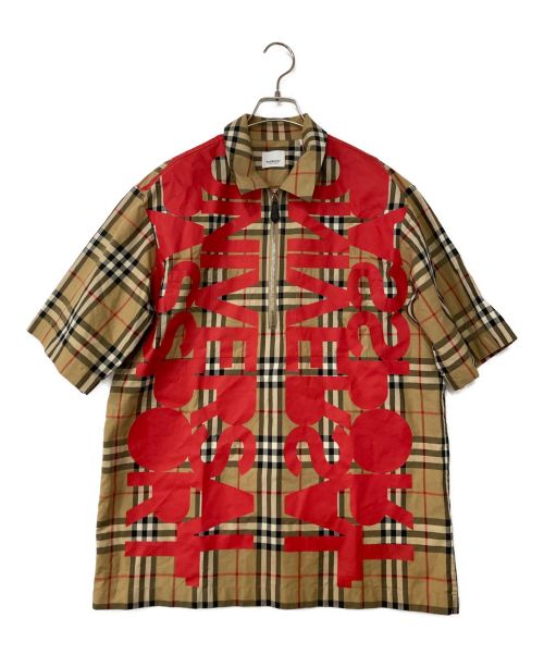BURBERRY（バーバリー）BURBERRY (バーバリー) 半袖シャツ ブラウン サイズ:Mの古着・服飾アイテム