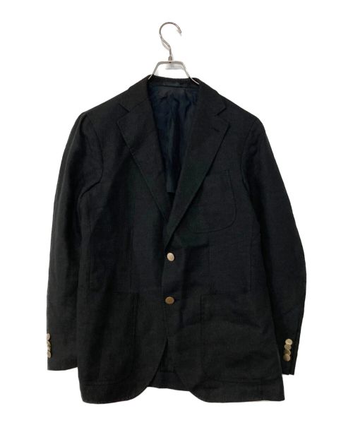 CARUSO（カルーゾ）CARUSO (カルーゾ) リネンテーラードジャケット ブラック サイズ:48/8Rの古着・服飾アイテム
