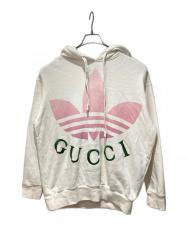 GUCCI (グッチ) adidas (アディダス) jersey hooded sweatshirt ホワイト サイズ:xs