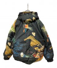 SUPREME (シュプリーム) Firecracker Down Jacket ブラック×グリーン サイズ:M