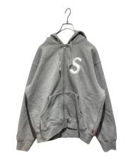 Supreme (シュプリーム) S Logo Zip Up Hooded グレー サイズ:M