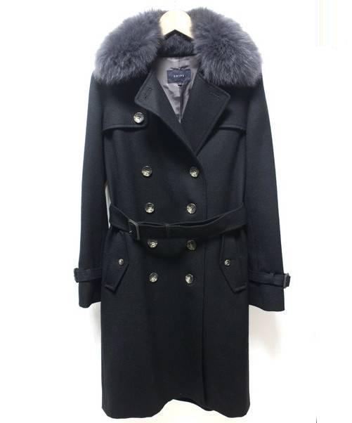 中古 古着通販 Ships シップス ファー付ウールトレンチコート ブラック サイズ S 314 15 0078 ブランド 古着通販 トレファク公式 Trefac Fashion