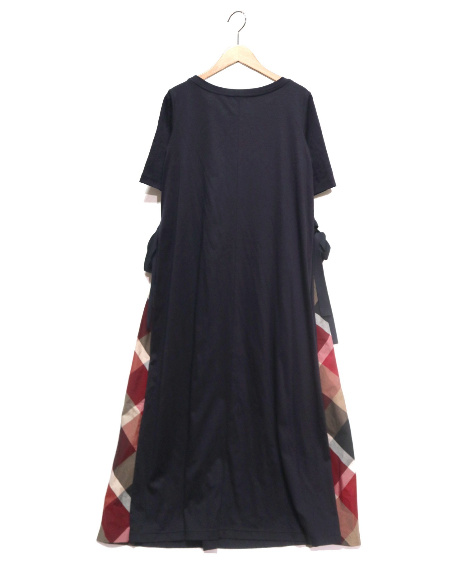 中古 古着通販 Blue Label Crestbridge ブルーレーベルクレストブリッジ スリットカットソーワンピース ネイビー レッド サイズ 38 ブランド 古着通販 トレファク公式 Trefac Fashion