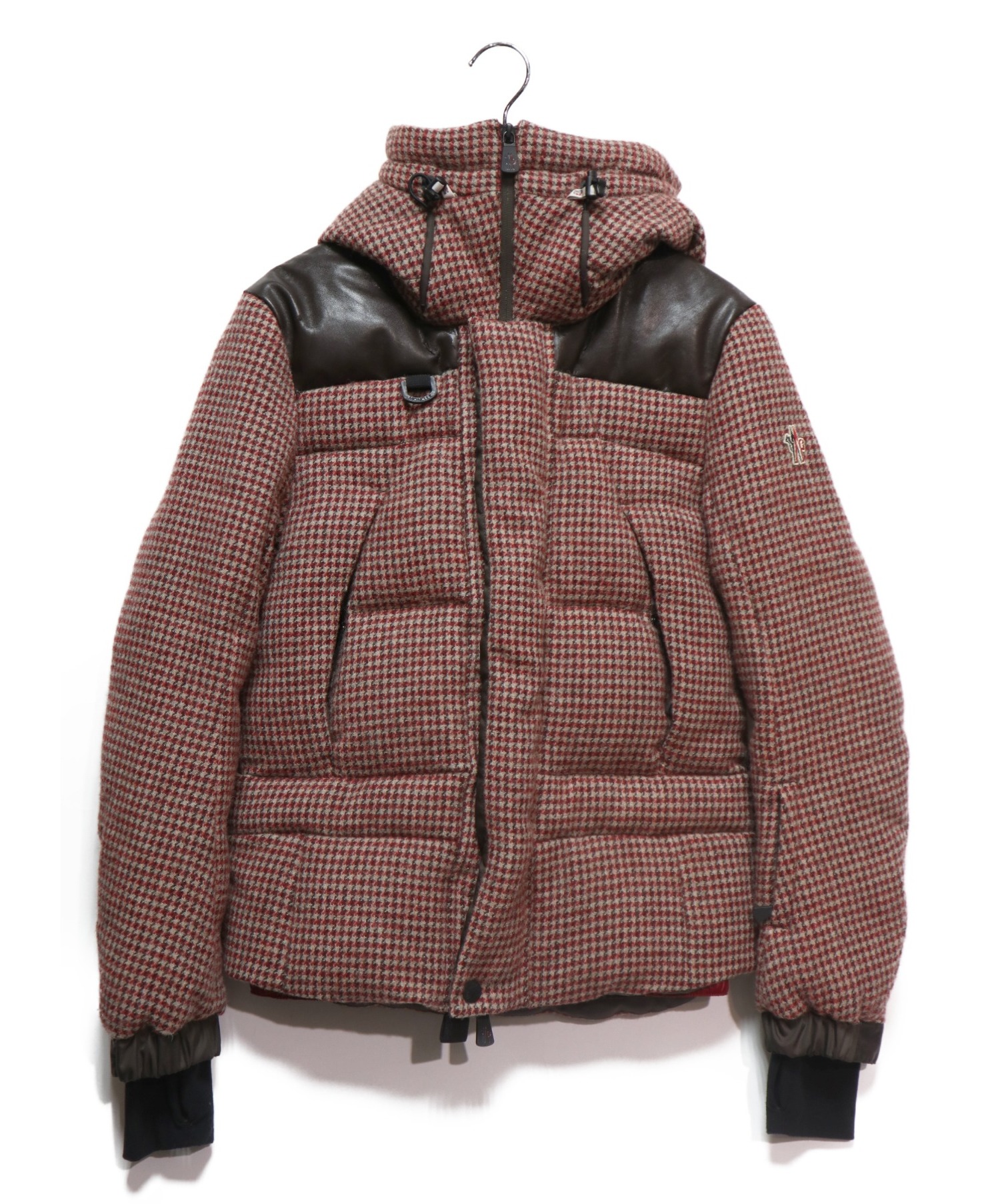 中古 古着通販 Moncler Grenoble モンクレール グルノーブル ツイードダウンジャケット レッド ブラウン サイズ 1 ブランド 古着通販 トレファク公式 Trefac Fashion