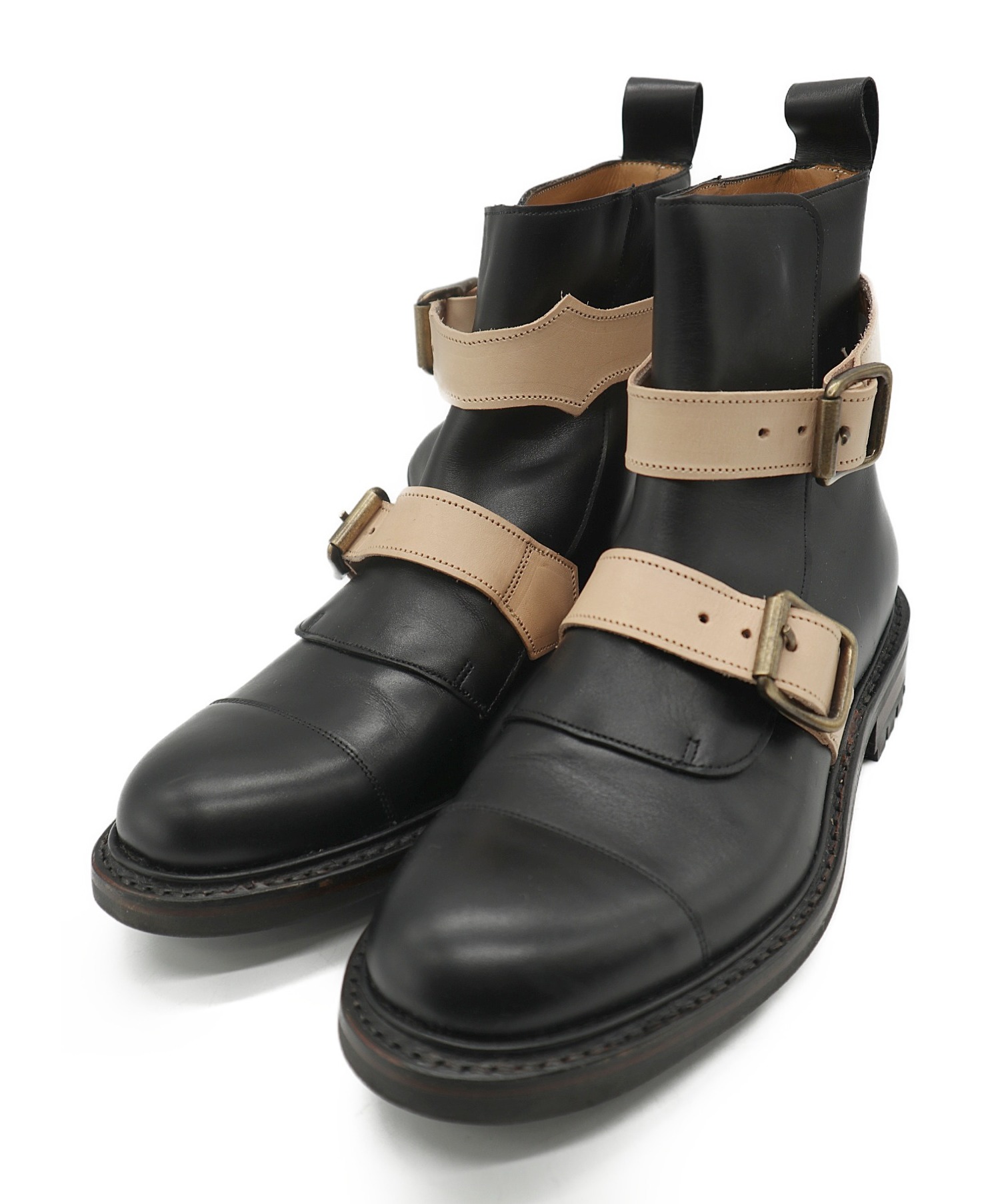 Vivienne Westwood×JOSEPH CHEANY (ヴィヴィアンウエストウッド×ジョセフチーニー) Buccaneer Boots  ブラック×ベージュ サイズ:42（以下参照）