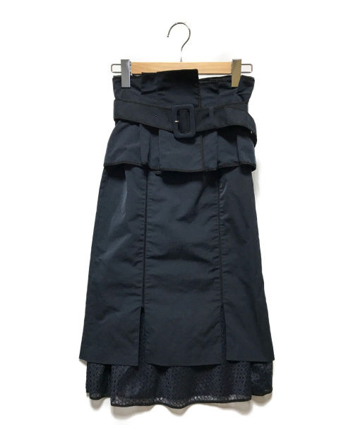 UNITED TOKYO（ユナイテッドトーキョー）UNITED TOKYO (ユナイテッドトーキョー) ベルテッドレイヤードスカート ネイビー サイズ:1（下記参照）の古着・服飾アイテム