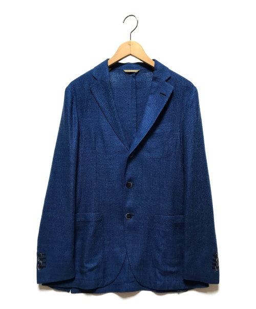 Altea（アルテア）Altea (アルテア) シルクテーラードジャケット ブルー サイズ:46（下記参照）の古着・服飾アイテム