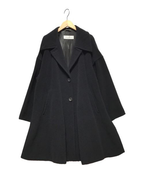 MaxMara（マックスマーラ）MaxMara (マックスマーラ) スタンドカラーウールコート ブラック サイズ:38（下記参照）の古着・服飾アイテム