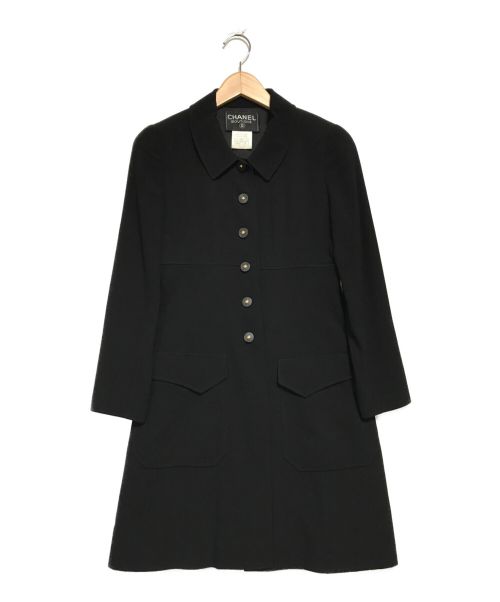CHANEL（シャネル）CHANEL (シャネル) ステンカラーコート ブラック サイズ:38（下記参照）の古着・服飾アイテム