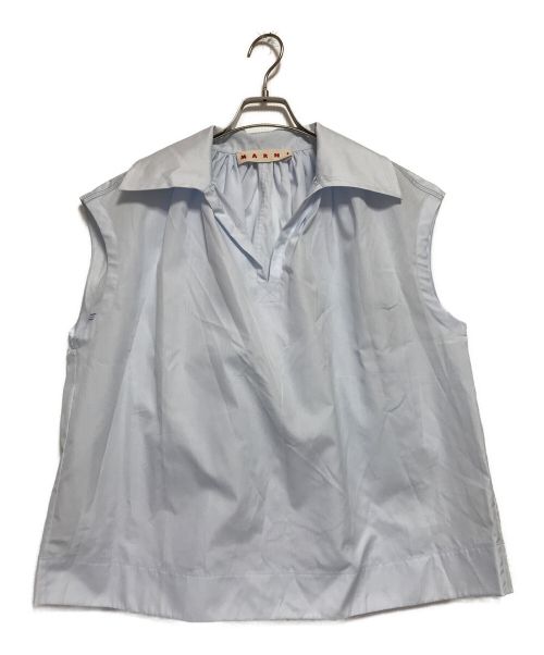 MARNI（マルニ）MARNI (マルニ) コットンノースリーブシャツ　スキッパーブラウス　ブルー ブルー サイズ:38（下記参照）の古着・服飾アイテム