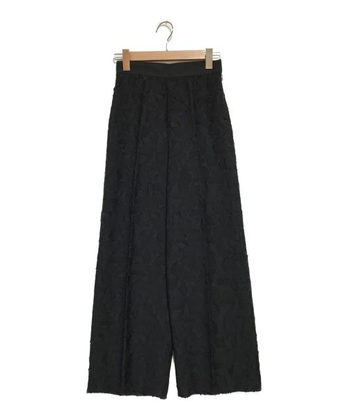 UNITED ARROWS（ユナイテッドアローズ）UNITED ARROWS (ユナイテッドアローズ) カットジャガードワイドパンツ ブラック サイズ:SIZE 34の古着・服飾アイテム