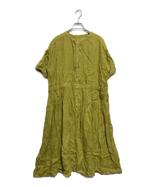 nest Robe（ネストローブ）nest Robe (ネストローブ) リネンギャザーワンピース マスタード サイズ:FREEの古着・服飾アイテム