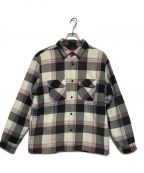 SUPREME（）の古着「Quilted Flannel Shirt/キルトフランネルシャツ」｜グレー×ピンク