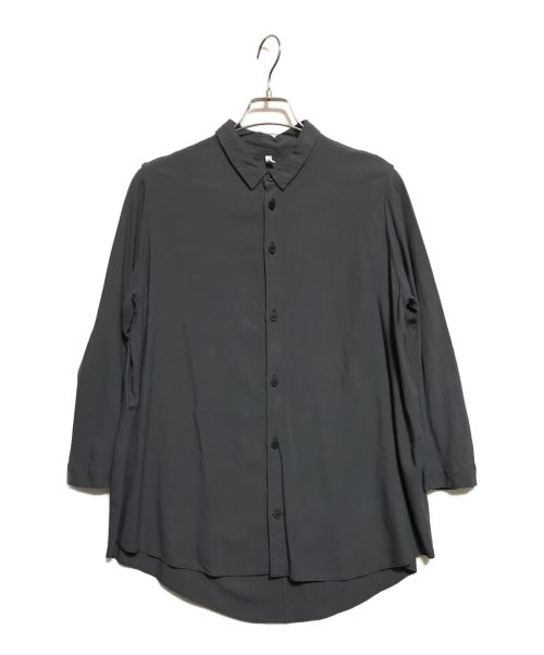 FIRMUM（フィルマム）FIRMUM (フィルマム) ラフコットンシーチング スモールカラーワイドシャツ グレー サイズ:XSの古着・服飾アイテム