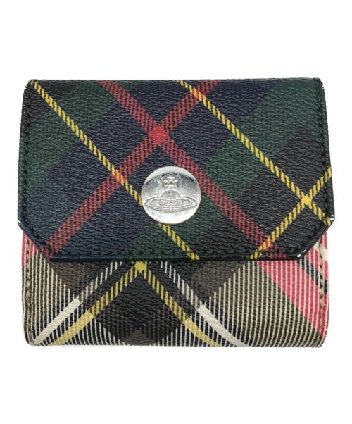 Vivienne Westwood（ヴィヴィアンウエストウッド）Vivienne Westwood (ヴィヴィアンウエストウッド) EDIE SMALL WALLET グリーン×ベージュの古着・服飾アイテム