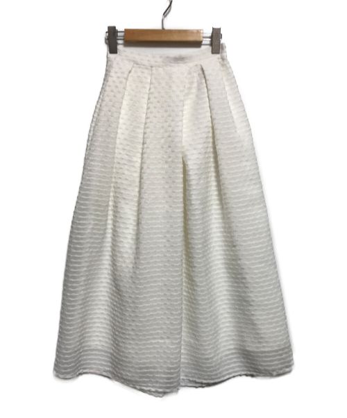 CADUNE（カデュネ）CADUNE (カデュネ) ふくふくジャガードスカートフレア ホワイト サイズ:Sの古着・服飾アイテム