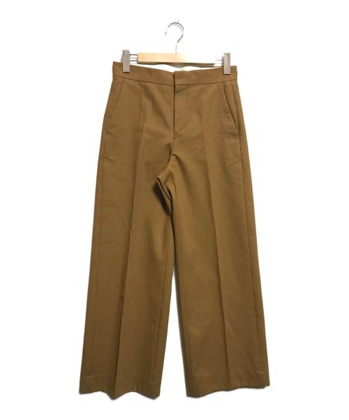 DRAWER（ドゥロワー）DRAWER (ドゥロワー) コットンギャバ バックベルト パンツ ブラウン サイズ:SIZE38の古着・服飾アイテム
