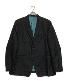 ISSEY MIYAKE MEN（イッセイミヤケメン）の古着「ウィンドペーンチェックデザインテーラードジャケット」｜ネイビー×ブラック