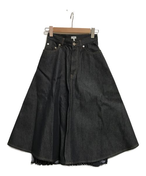 LOEWE（ロエベ）LOEWE (ロエベ) バックプリーツデニムスカート インディゴ サイズ:SIZE34の古着・服飾アイテム