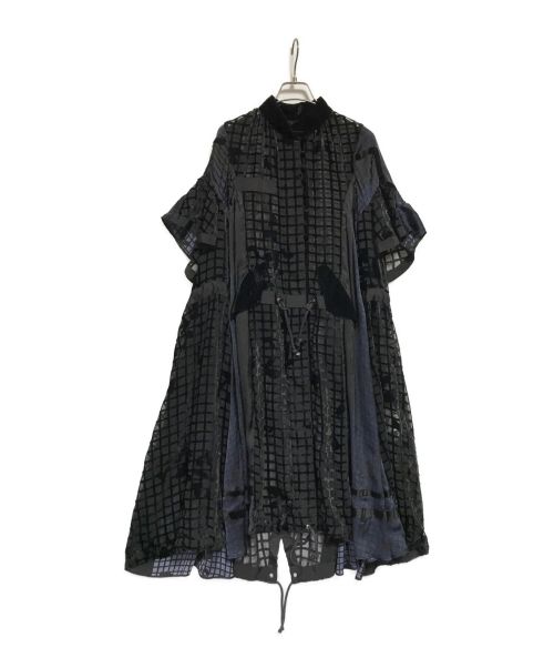 sacai（サカイ）sacai (サカイ) Heart Camo Velvet Dress ブラック サイズ:SIZE1の古着・服飾アイテム