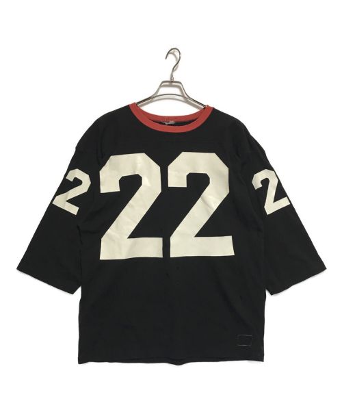 JACKSON MATISSE（ジャクソンマティス）JACKSON MATISSE (ジャクソンマティス) 加工フットボールTシャツ ブラック×レッド サイズ:XLの古着・服飾アイテム