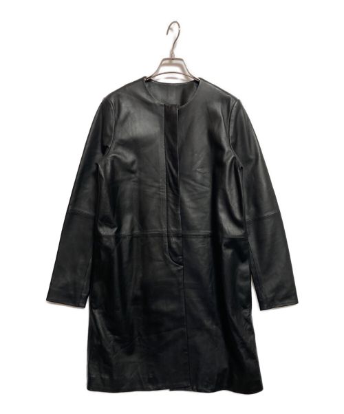 SO CLOSE（ソー クロース）SO CLOSE (ソー クロース) ノーカラーラムレザーコート ブラック サイズ:Mの古着・服飾アイテム