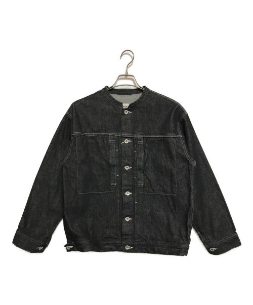 Malle（マル）Malle (マル) ノーカラーデニムジャケット ブラック サイズ:FREEの古着・服飾アイテム