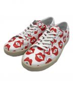 CELINEセリーヌ）の古着「White Leather Red Lips Low Top Sneakers」｜ホワイト
