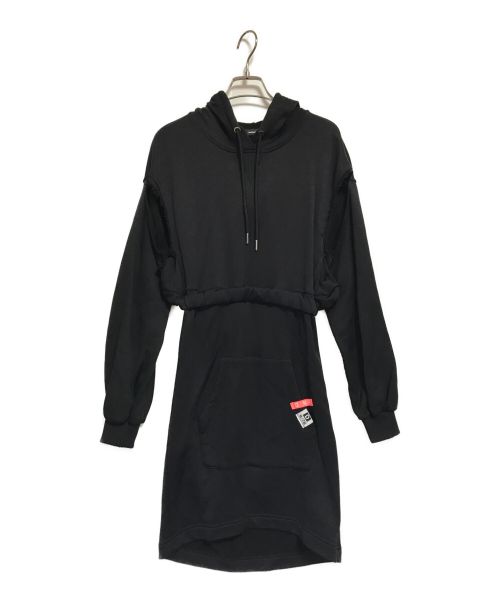 DIESEL（ディーゼル）DIESEL (ディーゼル) スウェットデザインワンピース ブラック サイズ:XSの古着・服飾アイテム