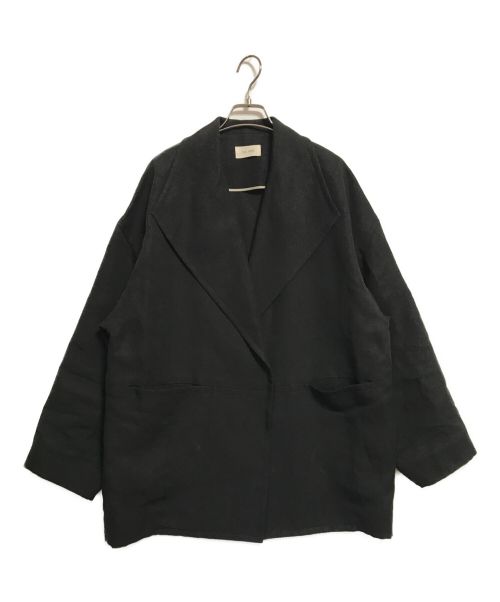 DES PRES（デ プレ）DES PRES (デ プレ) リネンオックスフォード ウィングカラーショートコート ブラック サイズ:SIZE 36の古着・服飾アイテム