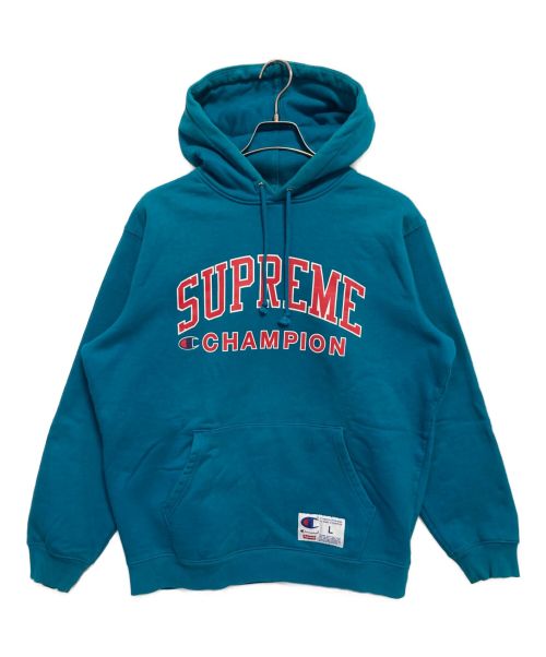 SUPREME（シュプリーム）Supreme (シュプリーム) Champion (チャンピオン) コラボフーディー ブルー サイズ:Lの古着・服飾アイテム