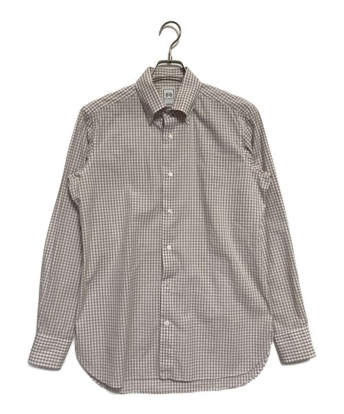 SOVEREIGN（ソブリン）SOVEREIGN (ソブリン) ボタンダウンシャツ ベージュ×ホワイト サイズ:SIZE 39の古着・服飾アイテム