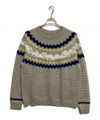 HUMAN MADEヒューマンメイド）の古着「Nordic Jacqurd Knit Sweater」｜グレー×イエロー